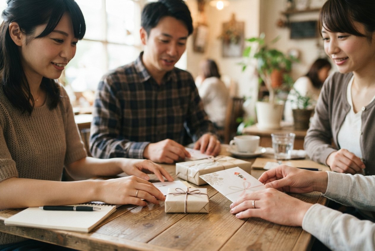 二次会のお礼として幹事へ手渡す品と手書きのメッセージカード
